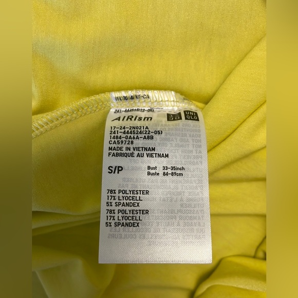 Beautiful yellow UNIQLO Airism T-shirt.  EUC - Picture 4 of 6